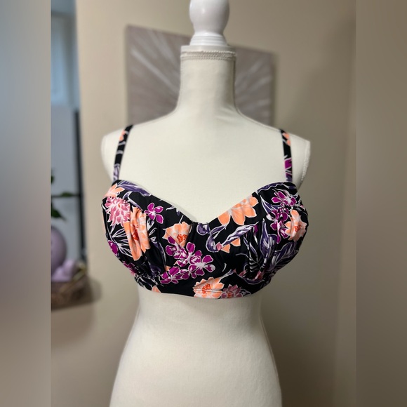 Neon Floral Bikini Top - Picture 1 of 4
